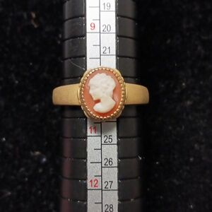 D'Joy Natural Italian Conch Cameo 1.40 ctw Golden Whispers Ring in 18K Vermeil
